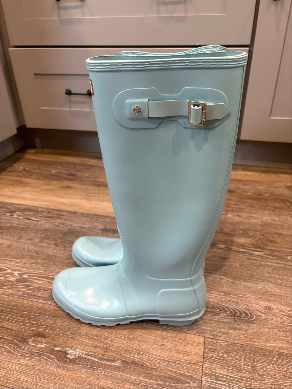Hunter Tall Waterproof Rain Boots in Robins Egg Blue - Picture 5 of 14
